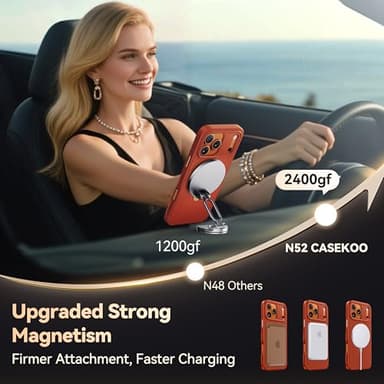 CASEKOO Twilight Orange Designed for iPhone 17 Pro Max Case with Spin Magnetic Stand [16FT Military Protection] [Non-Slip Edge] [Fit for MagSafe] Shockproof for iPhone 17 ProMax case with Stand 6.9'' - Image 5