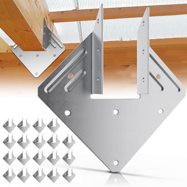 20 Pack Hurricane Tie,18-Gauge Hurricane Straps，Hot Dip Strong Galvanized Joist Hangers ,Rafter tie Brackets for Roofing Trusses Wood Timber,Seismic Bracket,Hurricane Clips - Image 1
