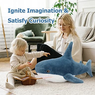 MorisMos Giant Shark Stuffed Animal 40 Inch Shark Plush Toys, Soft Plush Shark Hugging Pillow for Kids - Image 2