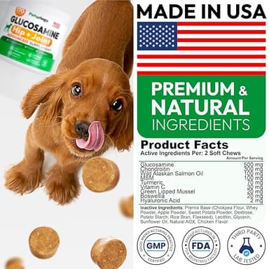 Petsology Glucosamine for Dogs - Hip and Joint Supplement for Dogs - 170 Mobility Chews - Glucosamine Chondroitin - MSM - Turmeric - Joint Pain Relief - Advanced Support for Dog Health - Made in USA - Image 6