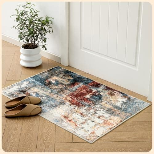 Istana 2x3 Area Rug - Multi/Red Boho Rugs for Living Room 2x3 - Foldable Small Rugs for Bedroom - Stain Resistant Washable Rug Non Slip - Eco-Friendly Area Rugs Indoor - Image 1