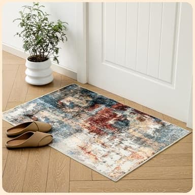 Istana 2x3 Area Rug - Multi/Red Boho Rugs for Living Room 2x3 - Foldable Small Rugs for Bedroom - Stain Resistant Washable Rug Non Slip - Eco-Friendly Area Rugs Indoor - Image 1
