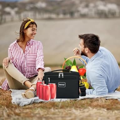 BEIMILY Lunch Box for Men/Women, Small Insulated Lunch Bag, Leak-Proof Soft Cooler Tote Bag, Reusable LunchBox for Work, Travel, Fitness, Picnic with Adjustable Shoulder Strap for Adults (Black) - Image 7