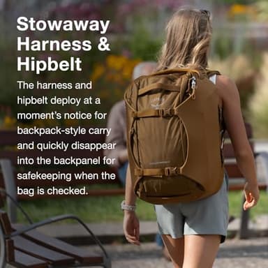 Osprey Sojourn Porter 46L Travel Backpack – Carry-On Compliant Luggage with StraightJacket Compression and Padded Laptop Sleeve – Secure, Durable Pack for International or Urban Travel, Koseret Green - Image 4