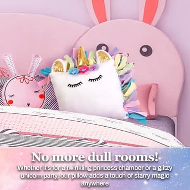 Pinwheel Crafts Unicorn Pillow Kit - DIY Arts and Crafts for Kids Ages 6 7 8-12+ Years, No Sewing Kit for Kids, Unicorn White Pillow Craft Kits for Birthday, Christmas Gifts for Girls - Image 6