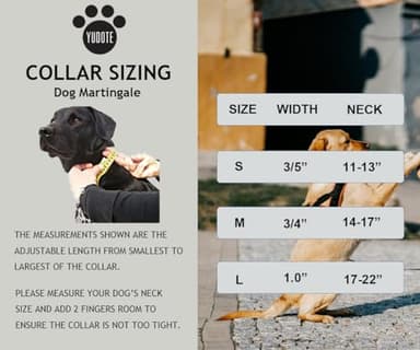 YUDOTE Martingale Dog Collar with Steel Chain and Quick Release Buckle Adjustable Floral No Pull Safe Training Collars,Flamingo,Medium - Image 7