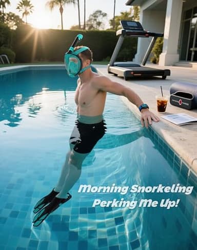 Viginsul Mask Fins Snorkeling Gear for Adults, Full Face Snorkel Mask & Adjustable Swim Fins Snorkel Set, Panoramic View Snorkel Mask Dry Top Anti-Fog Anti-Leak - Image 9