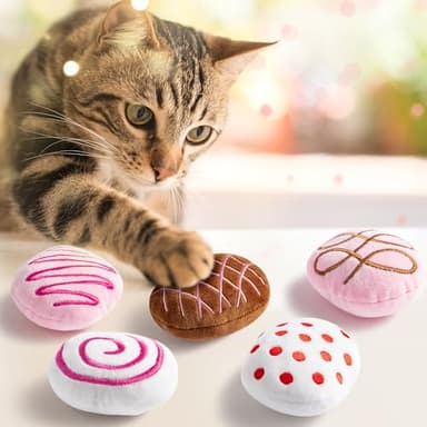 MALLMALL6 Catnip Toys for Cat - 5Pcs Chocolate Truffles Catmint Interactive Teething Chew Kick Cat Toy for Indoor Kitten, Soft Candy Pet Supplies, Pet Birthday Gifts for Kitten Lover - Image 4
