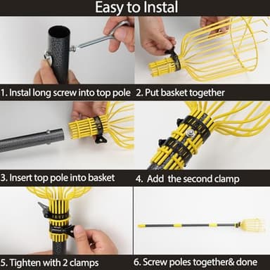 Extendable Fruit Picker with Basket - 5ft Telescopic Pole for Picking High Fruit Trees - Image 7