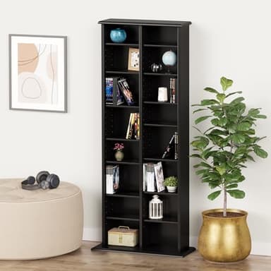 Prepac 2 Column Tall Cabinet Media Storage, 22" Wide, Black - Image 5