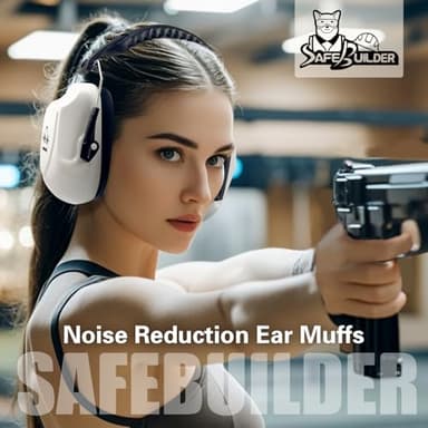 SAFEBUILDER Safety Ear Muffs SNR 33dB Noise Reduction Earmuffs Adults Sound Proof For Sleeping Working Shooting Industrial (1, 1-White) - Image 5