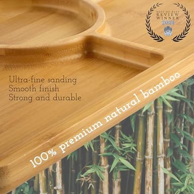 Cover&Board 2-in-1 Charcuterie Board with Lid, Large 12x16 Bamboo Cutting Board and Wooden Tray with 5 Compartments and Clear Cover, Charcuterie and Cheese Server for Entertaining and Travel, Gift Box - Image 6