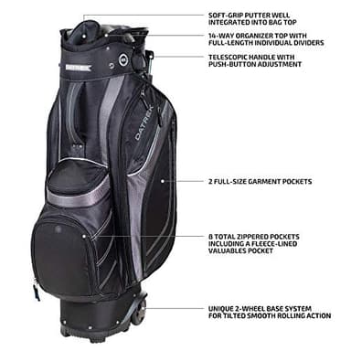 Datrek Transit Golf Cart Bag, Black/Charcoal/Silver - Image 3