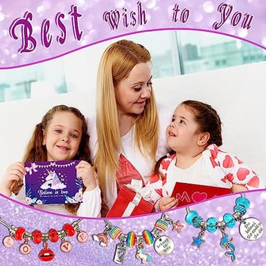 Charm Bracelet/Jewelry Making Kits for Kids Girls,Unicorn Birthday Gifts,Arts Crafts Toys for 5 6 7 8 9 12 Years Old Girls - Image 3