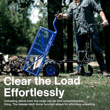 Landworks AGM Electric Utility Cart - 500W Lead-Acid Battery-Powered Power Wagon, 500 lbs Load Capacity & 1000 lbs Towing, Heavy-Duty Motorized for Garage, Warehouse, and Outdoor Use - Image 6
