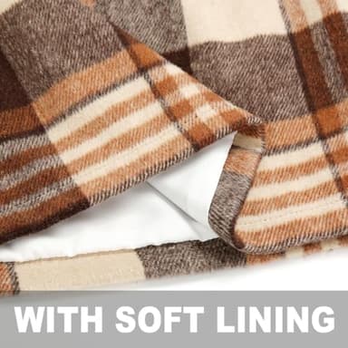 Plaid Skirt for Women High Waisted Pencil Cute Short Tartan Warm Wool Fall Winter Mini Skirt (Orange Brown, XXL) - Image 4