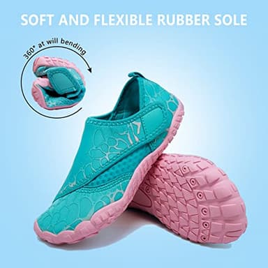 Kids Boys & Girls Water Shoes Lightweight Comfort Sole Easy Walking Athletic Slip on Aqua 5 Toe Sock(Toddler/Little Kid/Big Kid) U221WZ549.SA-Light Blue-32 - Image 4