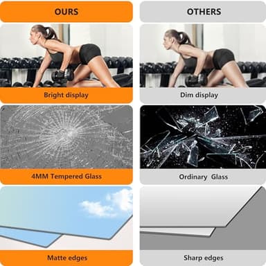 TRAHOME Home Gym Mirror for Wall,Mirror Full Length,60"x25"x2PCS,Glass Frameless Body Large Mirror for Home Gym,Workout,Bedroom,Garage(Silver) - Image 5