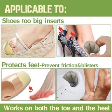 Qivievsa 8Pcs-Shoe Filler&Heel Pad Set for Too Big Shoes Too Big Inserts for Women and Men,for Heel,Sneaker, Boots,Pain Relief and Comfort - Image 6