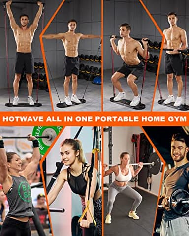 HOTWAVE Portable Exercise Equipment with 18 Gym Accessories.20 in 1 Push Up Board Fitness,Resistance Bands with Ab Roller Wheel,Full Body Workout at Home - Image 3