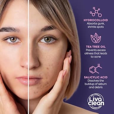 LivaClean Star Pimple Patches for Face w/Hydrocolloid, Salicylic Acid & Tea Tree, 240 Patches, Hydrocolloid Acne Patch, Cute Star Pimple Patch for Healing Stickers Zit Superstar - Image 6