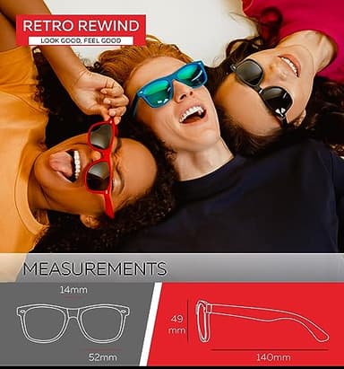 Retro Rewind Polarized Sunglasses for Men and Women - UV Protection Classic Mens Womens Sun Glasses - Cool Vintage 80s Shades - Image 5
