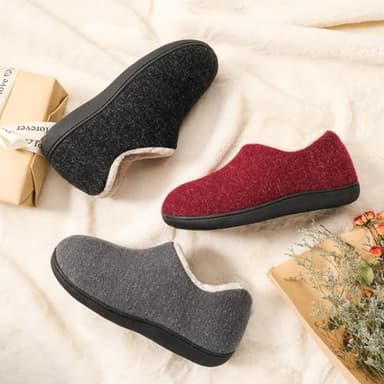 ULTRAIDEAS Women's Indoor Loafer House Slippers with Memory Foam, Ladies Warm Closed Back House Shoes with Non-Slip Outdoor Rubber Sole（Grey，size 9） - Image 5