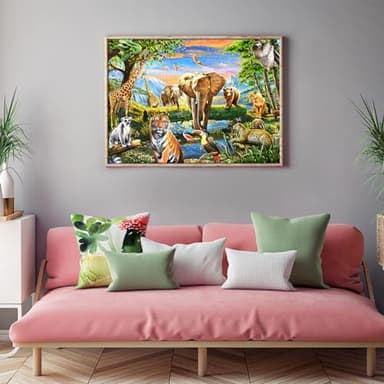 1000 Pieces Puzzles for Adults, Animal World Jigsaw Puzzle Challenging Night Game, Interlock Perfectly No Dust, for House Decoration, Birthday Party Holiday Toy for Kids Boys and Girls - Image 6
