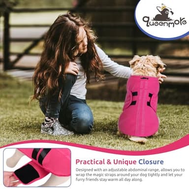 Queenmore Soft Fleece XXL Dog Sweater, Warm Winter Jacket with Leash Hole, Dachshund Cats & Doggy to Boy or Girl, (Pink, XXL) - Image 6