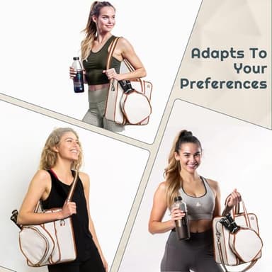 A11N SPORTS Pickleball Canvas Tote Bag, Saddle Brown - Image 5