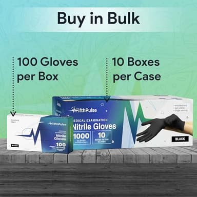 Black Large Nitrile Gloves Case of 1000 - Medical Grade - Latex-Free, Powder-Free - Disposable Nitrile Gloves - Medical Exam, Lab, and Industrial Use - Image 7