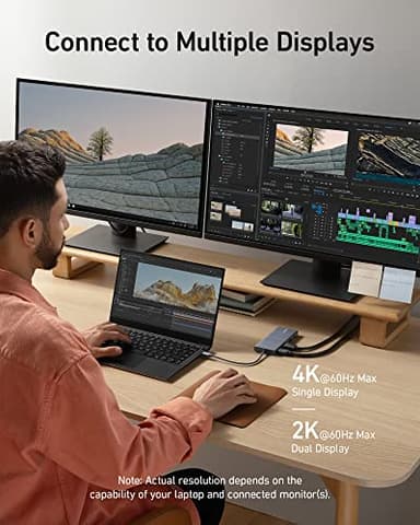Anker USB C Hub, 11-in-1 Docking Station Dual Monitor, 10 Gbps USB-C and USB-A Data Ports, 4K HDMI and DisplayPort, 85W Power Delivery, 2 Data Ports, Ethernet, for XPS - Image 7