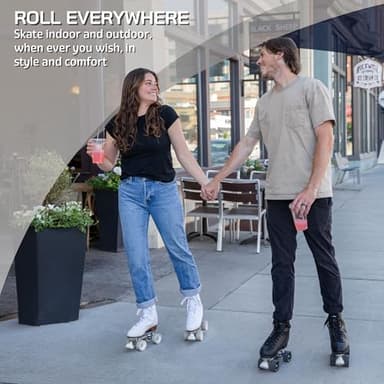 CHICAGO SKATES Men's Premium Leather Lined Rink Roller Skate - Classic Black Quad Skates - Size 8 - Image 5