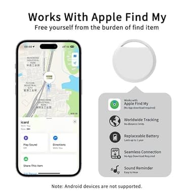 Air Tracker Tags 4 Pack Smart Tag Bluetooth Trackers Work with Apple Find My (iOS Only), Lightweight Tag Prevent Loss of Luggage Wallets Keys Bags,Replaceable Battery,IP67 Waterproof - Image 3