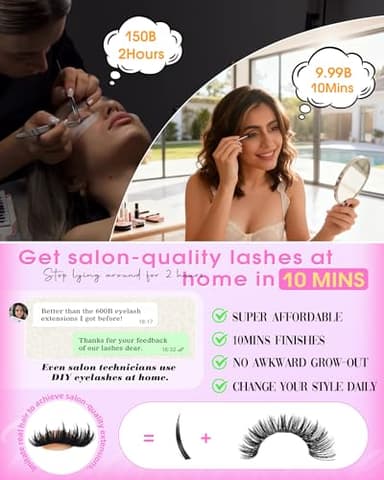 Wispy Lash Clusters with Spikes Volume Eyelash Clusters with 2 Styles Bottom Lashes 100D Mink Cluster Eyelash Extensions 380PCS Spiky Individual Lashes with Bottom Lash Clusters by Boahankuke - Image 3