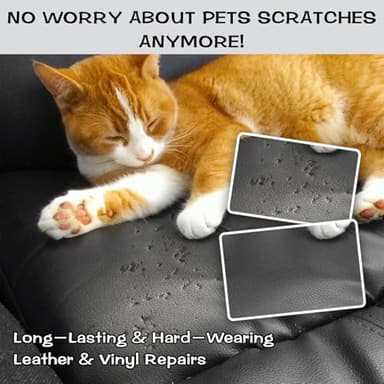Black Leather & Vinyl Repair Kit, Fix Fading, Tears, Scratches, and Peeling on Leather and Vinyl Furniture, Car Seats, and Jackets, Easy Instruction with Color Mixing Guide - Image 7