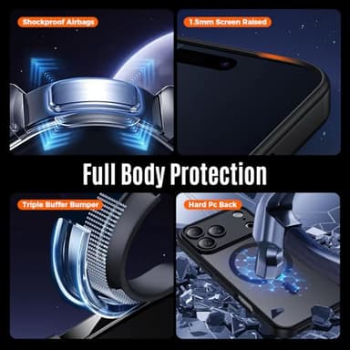 Symcele Designed for iPhone 17 Pro Max Case, Compatible with MagSafe, [Camera Protection] [15FT Military Drop Protection] Shockproof Translucent Matte Anti-Slip Phone Case, 6.9", Black - Image 5
