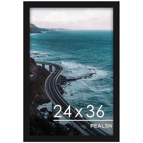 PEALSN 24x36 Poster Frame Black, Poster Frames 24 x 36 inches for Wall Mounting Display Horizontally or Vertically Hanging, 1 Pack. - Image 1