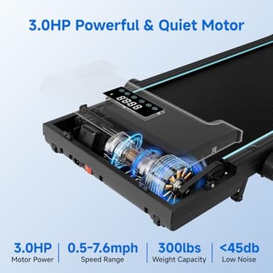 Walking Pad with Auto Incline, Under Desk Folding Treadmill with Remote Control and LED Display for Home Office, 3HP Portable Walking Jogging Running Machine, 300 LB Capacity - Image 5