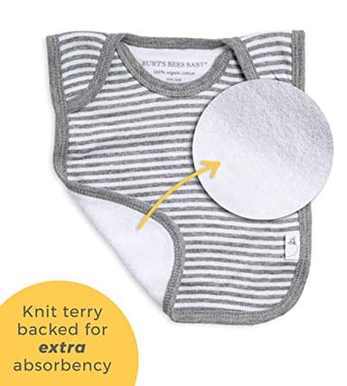 Burt's Bees Baby - Bibs, 4-Pack Lap-Shoulder Drool Cloths, 100% Organic Cotton with Absorbent Terry Towel Backing (Blossom Variety) - Image 2