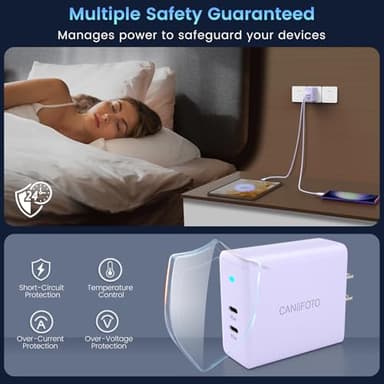 2Port 45W Super Fast Charger Type C, 2Pack 45W USB-C Charger Fast Charging for Samsung Galaxy S24 Ultra/S24+/S24/S23 Ultra/S23+/S22/S20/Note10+ with 2X 10ft Type C Cord (Purple) - Image 5