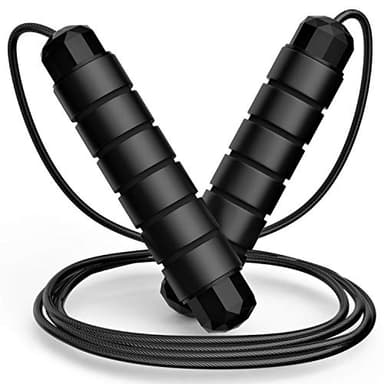 Jump Rope, Tangle-Free Rapid Speed Jumping Rope Cable with Ball Bearings for Women, Men, and Kids, Adjustable Steel Jump Rope with Foam Handles for Home Gym Exercise Fitness Workout Equipment & Slim Body - Image 1