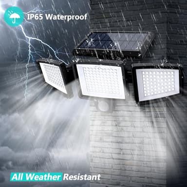 Tuffenough Solar Outdoor Lights 2500LM 210 LED Security Lights with Remote Control,3 Heads Motion Sensor Lights, IP65 Waterproof,270° Wide Angle Flood Wall Lights with 3 Modes(2 Packs) - Image 7