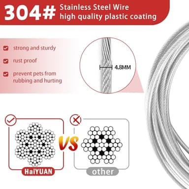 HaiYUAN Dog Tie Out Cable 10/15/20/25/30FT Dog Run Cable Rosy Pink/Blue/Purple/Silver/Red/Green/YellowTie Out Cable for Large Dogs Heavy Duty for Outside Hold Large Dogs Up to 250LBS - Image 4