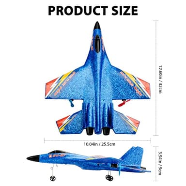 RoofWorld RC Plane Remote Control Glider Airplanes 2.4 GHZ 2 Channels, Easy to Fly RC Fighter, Remote Control Aircraft with Automatic Balance Gyro for Adult Kids Beginner - Image 2