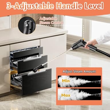 Handheld Steam Cleaner with Trigger Control, 1600ml Water Tank, Continuous High Pressure Steamer for Cleaning Floors, Tiles, Carpets, Grout, Upholstery, Furniture - Image 5