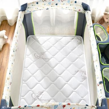 Pack and Play Mattress - 38" x 26"- Premium Knitted Fabric Playpen Mattresses, Safety Reinforced Play Yard Mattress - Fits for Graco & Baby Trend & Pamo Babe Playard, Firm Support and Comfort Foam - Image 2