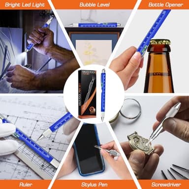 Fathers Day Dad Gifts for Husband from Wife, Tool Presents for boyfriend Men, 9 in 1 Multi Tool Pen, Fathers Day Birthday Christmas Stocking Stuffers for Men Grandpa Him - Image 6