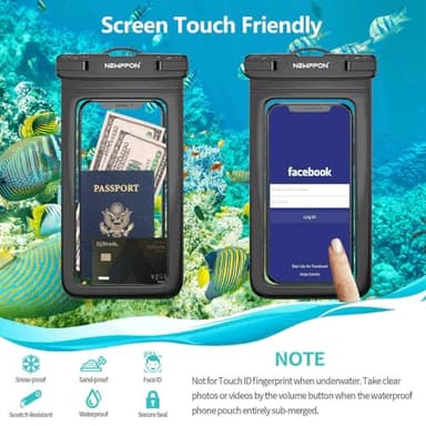 Newppon 4 Pack 8.5“ Waterproof Cell Phone Pouch - Underwater Dry Bag Case Lanyard - Water Proof Clear Holder Protector for iPhone 16 15 14 Pro Max Plus Samsung Galaxy S25 Ultra Note for Beach Swimming - Image 6