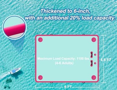 Wauffua Inflatable Floating Dock for Lakes, Thick Lake Floats for Adults, Non-Slip Air Dock Platform with Portable Carrying Bag and Ladder, Floating Platform Island for Pool Beach Ocean - Image 6